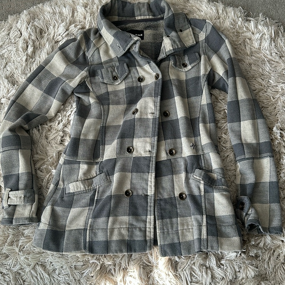 Hurley women’s lightweight button up jacket EUC